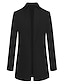cheap Blazers-Women&#039;s Coat Solid Color Chic &amp; Modern Long Sleeve Coat Street Fall Winter Long Jacket Wine / Daily / Casual / Windproof / Stand Collar