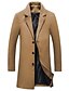 preiswerte Sale-Herrenmantel Wintermantel Business Casual Herbst Wolle Kleidung Bekleidung Basic einfarbig Stehkragen Einreiher Oberbekleidung
