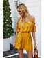 cheap Jumpsuits &amp; Rompers-Women&#039;s Basic Streetwear Yellow Romper Solid Colored Backless Patchwork