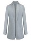 cheap Blazers-Women&#039;s Coat Solid Color Chic &amp; Modern Long Sleeve Coat Street Fall Winter Long Jacket Wine / Daily / Casual / Windproof / Stand Collar