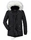 cheap Best Sellers-men&#039;s winter fur collar mid-long hooded down jacket thicken wadded coat (2xl, black)