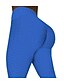 abordables Bottoms-Mujer Yoga Deportes Levantamiento de trasero fruncido Medias Polainas Longitud de la rodilla Pantalones Elástico Carrera Gimnasia Color sólido Media cintura Levantamiento de tope Estiramiento de 4
