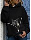 preiswerte Kapuzenpullis &amp; Sweatshirts-Damen Katze Grafik 3D Kapuzenshirt Zur Seite fahren 3D-Druck Täglich Grundlegend Alltag Kapuzenpullover Sweatshirts Gelb Grau Schwarz