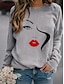 cheap Hoodies &amp; Sweatshirts-Women&#039;s Graphic Portrait Hoodie Sweatshirt Daily Basic Casual Hoodies Sweatshirts  Blushing Pink Gray White