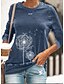 cheap Hoodies &amp; Sweatshirts-Women&#039;s Women&#039;s Hoodies Dandelion Long Sleeve Loose Sweater Cardigans Fall Spring Crew Neck Blue Gray Royal Blue