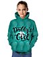 billige Hættetrøjer og sweatshirts til piger-Børn Pige Hættetrøje og sweatshirt Langærmet Grafisk 3D Bogstaver Trykt mønster Grøn Børn Toppe Aktiv Skole
