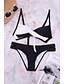cheap Tankini-Women&#039;s Swimwear Bikini Swimsuit Color Block Tie Knot Wrap Hole Cross Black Strap Padded Blouse Bathing Suits Party Elegant New / Sexy / Padded Bras