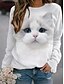 cheap Hoodies &amp; Sweatshirts-Women&#039;s Casual Hoodie with 3D Cat Graphic Print