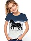 cheap Girls&#039; Tees &amp; Blouses-Girls&#039; T shirt Short Sleeve T shirt Tee Graphic Animal 3D 3D Print Active Cute Polyester Kids Print 2-13 Years 3D Printed Graphic Shirt