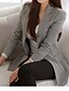 abordables Blazers Femme-Femme blazer Boutonnage Simple Pied-de-poule Standard Vêtements d&#039;extérieur Gris S M L XL XXL 3XL