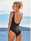 cheap One-Pieces-Women&#039;s Swimwear One Piece Monokini Normal Swimsuit Color Block Stripe Tummy Control Open Back Slim Print Black Strap Bathing Suits Party Textured New / Neutral / Padded Bras
