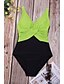 cheap One-Pieces-Women&#039;s Swimwear One Piece Monokini Swimsuit Color Block Tummy Control Open Back Wrap Green Strap Bathing Suits Party Fashion New / Sexy / Padded Bras