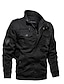 cheap Sale-Men&#039;s Jacket Winter Sports Outdoor Coat Regular Fit Jacket Long Sleeve Solid Color ArmyGreen khaki Black