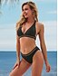 cheap Tankini-Women&#039;s Swimwear Bikini Tankini Normal Swimsuit Solid Color Letter Tie Knot Bow Print Black Plunge Halter Padded Blouse Bathing Suits Party Neutral New / Sexy / Padded Bras
