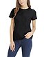 abordables Tops de talla grande-tops de talla grande para mujer camisetas de manga corta camisetas de cuello redondo&amp;amp; # 40; negro, xl&amp;amp; # 41;