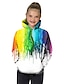 cheap Girls&#039; Hoodies &amp; Sweatshirts-New Year Girls&#039; 3D Geometric Color Block Rainbow Hoodie Long Sleeve 3D Print Spring Fall Winter Active Basic Polyester Kids Toddler 3-12 Years School Outdoor Daily