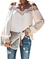 abordables Tops &amp; Blouses-blusa de encaje para mujer tops con hombros descubiertos cuello en v manga larga correa de espagueti camisa de gasa (blanco, xl = uk 16)