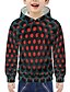 billige Hættetrøjer og sweatshirts til drenge-Børn Drenge Hættetrøje og sweatshirt Langærmet 3D Trykt mønster Rød Børn Toppe Aktiv Nytår