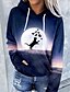 cheap Hoodies &amp; Sweatshirts-Women&#039;s Cat Graphic 3D Hoodie Pullover Front Pocket Print 3D Print Daily Basic Casual Hoodies Sweatshirts  Navy Blue