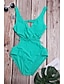 cheap One-Pieces-Women&#039;s Swimwear One Piece Monokini Bathing Suits trikini Normal Swimsuit Solid Color Tummy Control Hole Cross Green Strap Bathing Suits Party Elegant Sexy / New / Padded Bras