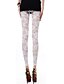 cheap Bottoms-Women&#039;s Leggings Normal Polyester Floral Black White Sexy Mid Waist Ankle-Length Casual Spring &amp; Summer