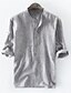 cheap Men&#039;s Shirts-Men&#039;s Shirt Solid Colored non-printing Collar Henley Daily Outdoor Half Sleeve Button-Down Print Tops Casual Gray Beige Light Blue / Summer / Summer