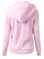 cheap Hoodies &amp; Sweatshirts-Women&#039;s Coat Black White Blue Pink Full Zip Front Zipper Cowl Neck Hoodie Fleece Cotton Solid Color Cute Sport Athleisure Jacket Tracksuit Long Sleeve Warm Soft Comfortable Everyday Use Daily