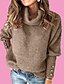 cheap Sweaters-Women&#039;s Pullover Plain Solid Color Knitted Cotton Basic Long Sleeve Sweater Cardigans Fall Winter Turtleneck Light Yellow Purple collar Blue