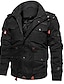 cheap Sale-Men&#039;s Jacket Coat Regular Fit Jacket Solid Colored ArmyGreen khaki Black