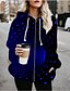 abordables Sweats à capuche et sweat-shirts-Femme Quotidien Sortie Manteau Standard basique Veste 3D effet Manches Longues Imprimé Graphique 3D Violet Jaune Rouge
