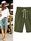 cheap Bottoms-Women&#039;s Wide Leg Chinos Slacks Shorts Cotton Blend Green Pink Khaki Basic Sporty Soft High Waist Casual Daily WorkWear Knee Length Micro-elastic Solid Colored Comfort S M L XL XXL / Loose Fit