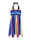 cheap Tankini-Women&#039;s Swimwear Bikini Tankini Swimsuit Rainbow Racerback Open Back Print Rainbow Strap Padded Bathing Suits Colorful Sweet New / 2 Piece / Tattoo / Padded Bras / Slim
