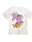 baratos Camisetas &amp; Blusas Para Meninas-Infantil Para Meninas Camisa Camiseta Manga Curta Cavalo Gráfico 3D Letra Estampado Branco Crianças Blusas Activo