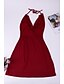 cheap Party Dresses-Women&#039;s Short Mini Dress White Dress Strap Dress White Black Wine Army Green Red Sleeveless Backless Split Pure Color Deep V Spring Summer Party Hot Sexy 2022 S M L XL