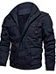 preiswerte Sale-Herren Jacke Mantel Normale Passform Jacken Solide Armeegrün Kaki Schwarz