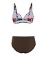 cheap Tankini-Women&#039;s Bikini Tankini Swimsuit Racerback Open Back Print Color Block Abstract Black Swimwear Padded Strap Bathing Suits New Rustic Sweet / 2 Piece / Tattoo / Padded Bras / Slim