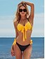 cheap Tankinis-Women&#039;s Swimwear Bikini Tankini Normal Swimsuit Color Block Geometry Push Up Tie back / Tie front Bow Yellow V Wire Halter Blouse Bathing Suits Party Sexy New / Cute / Padded Bras