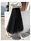 abordables Skirts-jupe femme midi tulle jupe longue rose amande noir violet jupes maille superposée doublée élégante fête quotidienne s m l