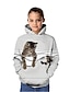cheap Girls&#039; Hoodies &amp; Sweatshirts-Kids Girls&#039; 3D Cat Stripe Hoodie for Fall Winter