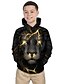cheap Boys&#039; Hoodies &amp; Sweatshirts-Kids Toddler Boys&#039; Hoodie &amp; Sweatshirt Long Sleeve Lion Print Color Block Geometric 3D Print Black Children Tops Active Basic Christmas