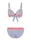 cheap Tankini-Women&#039;s Swimwear Bikini Tankini Swimsuit Stripe Racerback Open Back Print Pink Strap Underwire Padded Bathing Suits Cute Sweet New / 2 Piece / Tattoo / Padded Bras / Slim