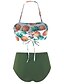 cheap Tankini-Women&#039;s Bikini Tankini Swimsuit Racerback Open Back Print Fruit Green Swimwear Padded Strap Bathing Suits New Cute Sweet / 2 Piece / Tattoo / Padded Bras / Slim