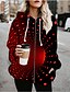 preiswerte Kapuzenpullis &amp; Sweatshirts-Damen Alltag Ausgehen Mantel Normale Passform Grundlegend Jacken 3D-Druck Langarm Druck Grafik 3D Purpur Gelb Rot