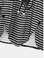 billige T-shirts-Dame T-shirt Stribet Kat Grafiske tryk Langærmet Knap Trykt mønster Rund hals Toppe Basale Grundlæggende top Mørkegrå Kombo Sølvgrå Sort