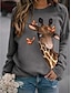 billige Hættetrøjer &amp; sweatshirts-Dame Grafisk 3D Giraf Hattetrøje Sweatshirt Trykt mønster 3D-udskrivning Daglig Basale Afslappet Hættetrøjer Sweatshirts Lyserød Hvid Lysegrå