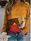 preiswerte Kapuzenjacken &amp; Sweatshirts-Damen Grafik Pferd Kapuzenshirt Pullover Täglich Alltag Strassenmode Kapuzenpullover Sweatshirts Purpur Gelb Khaki