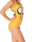 cheap One-Pieces-Women&#039;s One Piece Monokini Swimsuit Tummy Control Open Back Slim Animal Yellow Swimwear Bodysuit Strap Bathing Suits New Party Fashion / Lady / Print / Padless / Print