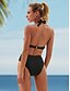cheap Tankini-Women&#039;s Swimwear Bikini Tankini Normal Swimsuit Solid Color Stripe Tie Knot Mesh Bow Cross Black Strap Padded Blouse Bathing Suits Party Neutral New / Sexy / Padded Bras