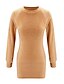 cheap Casual Dresses-Women&#039;s Sweater Jumper Dress Short Mini Dress Khaki Long Sleeve Solid Color Fall Winter Round Neck Hot Casual vacation dresses 2021 S M L XL