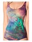 cheap One-Pieces-Women&#039;s One Piece Monokini Swimsuit Tummy Control Open Back Slim Rainbow Abstract Rainbow Swimwear Bodysuit Strap Bathing Suits New Party Colorful / Lady / Tie Dye / Print / Padless / Print
